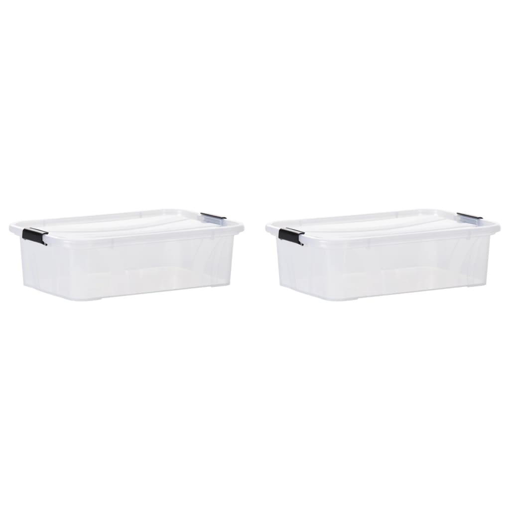 vidaXL Opbergboxen 2 st met deksels 7 L transparant