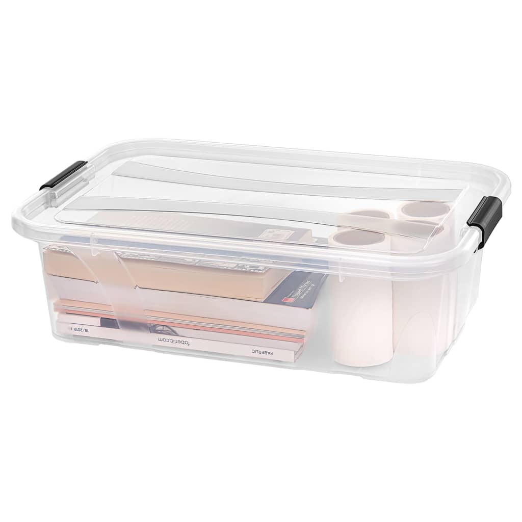 vidaXL Opbergboxen 2 st met deksels 7 L transparant