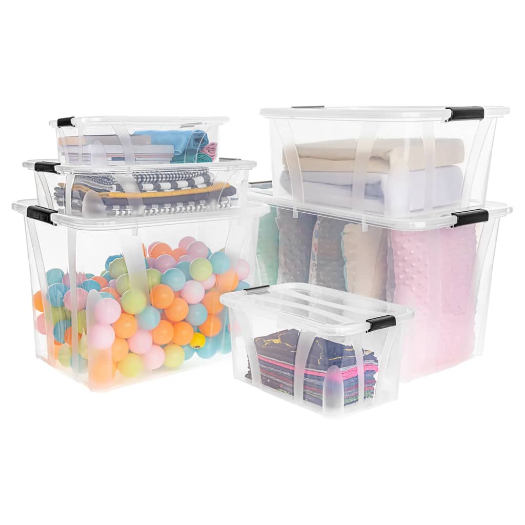 vidaXL Opbergboxen 2 st met deksels 7 L transparant