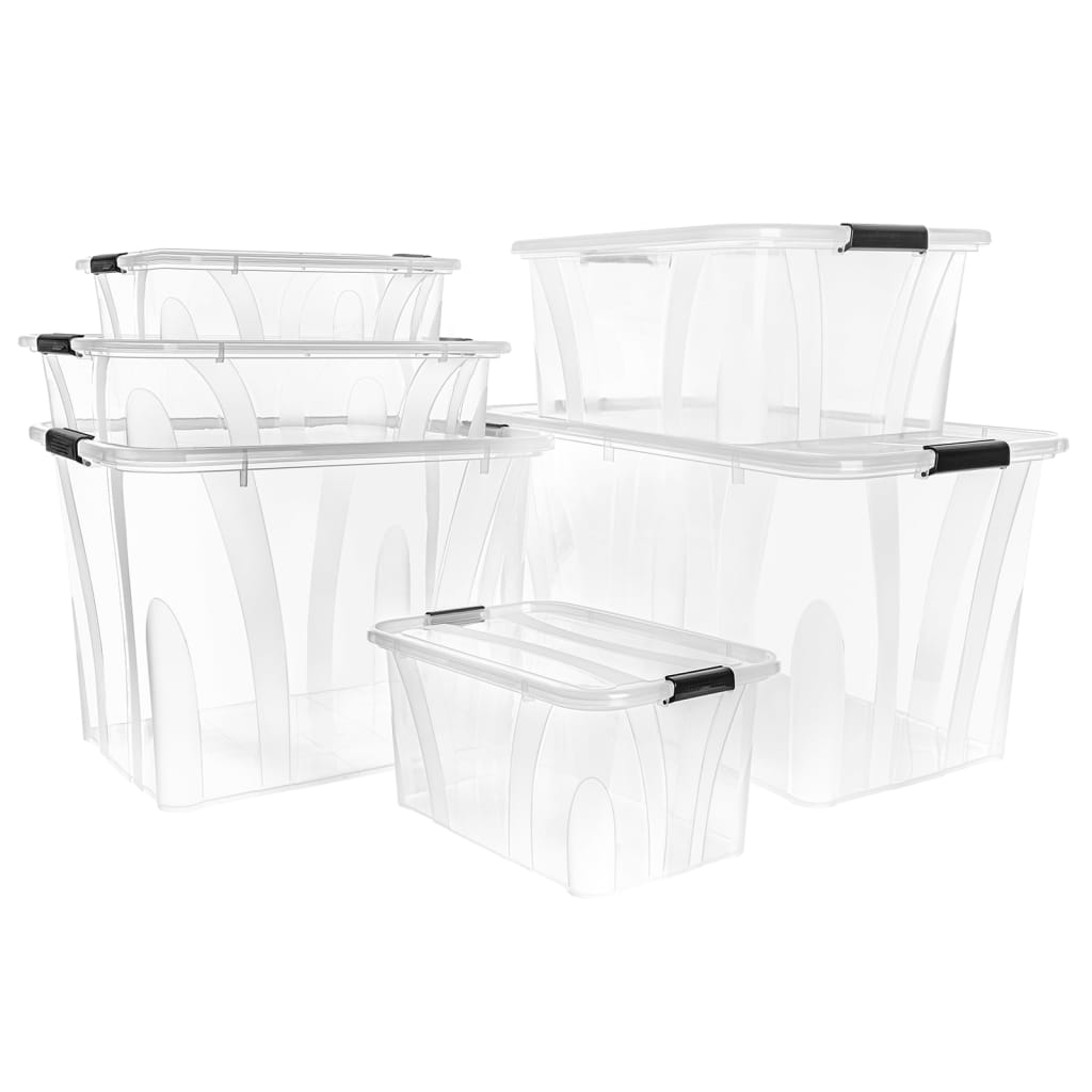 vidaXL Opbergboxen 2 st met deksels 7 L transparant