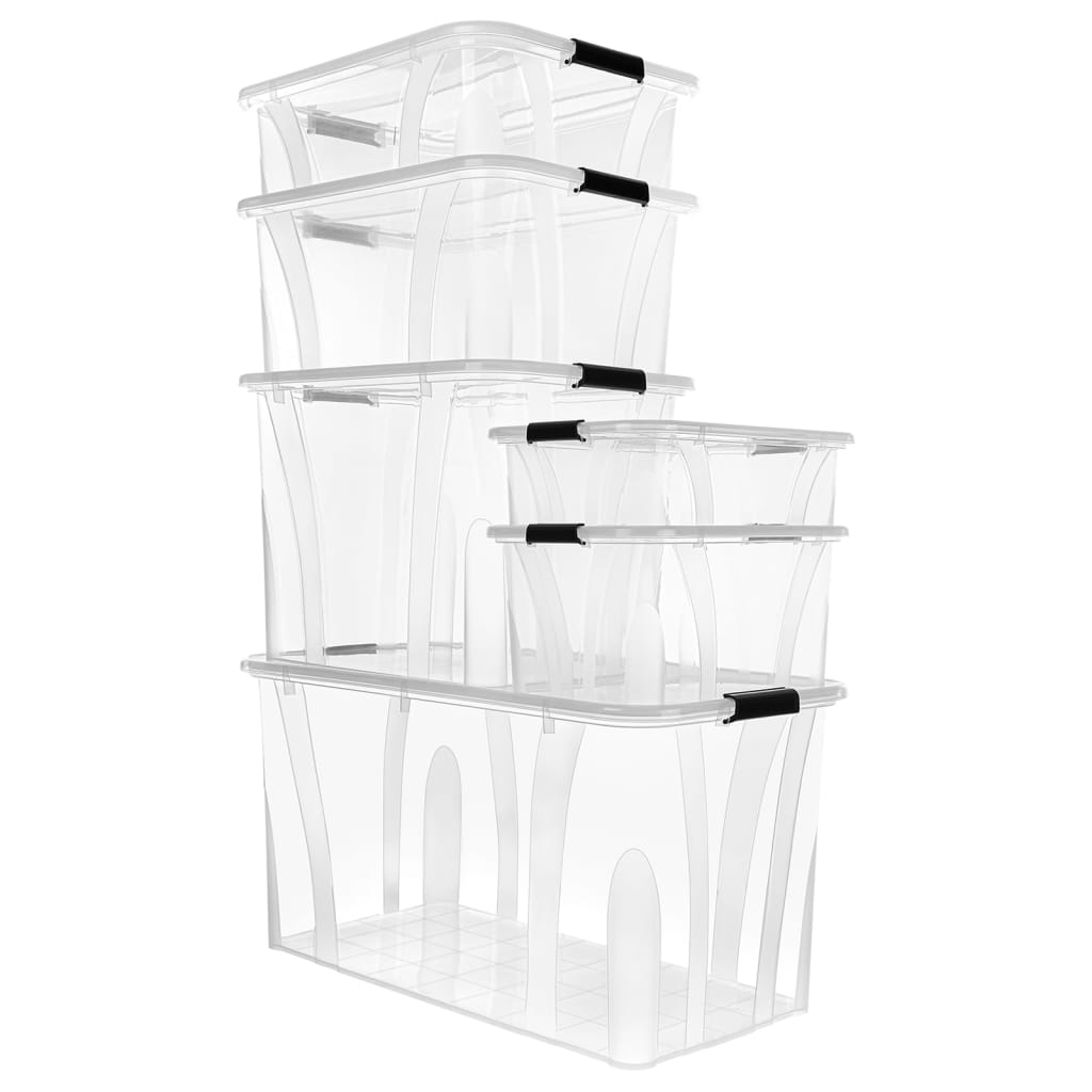 vidaXL Opbergboxen 2 st met deksels 7 L transparant