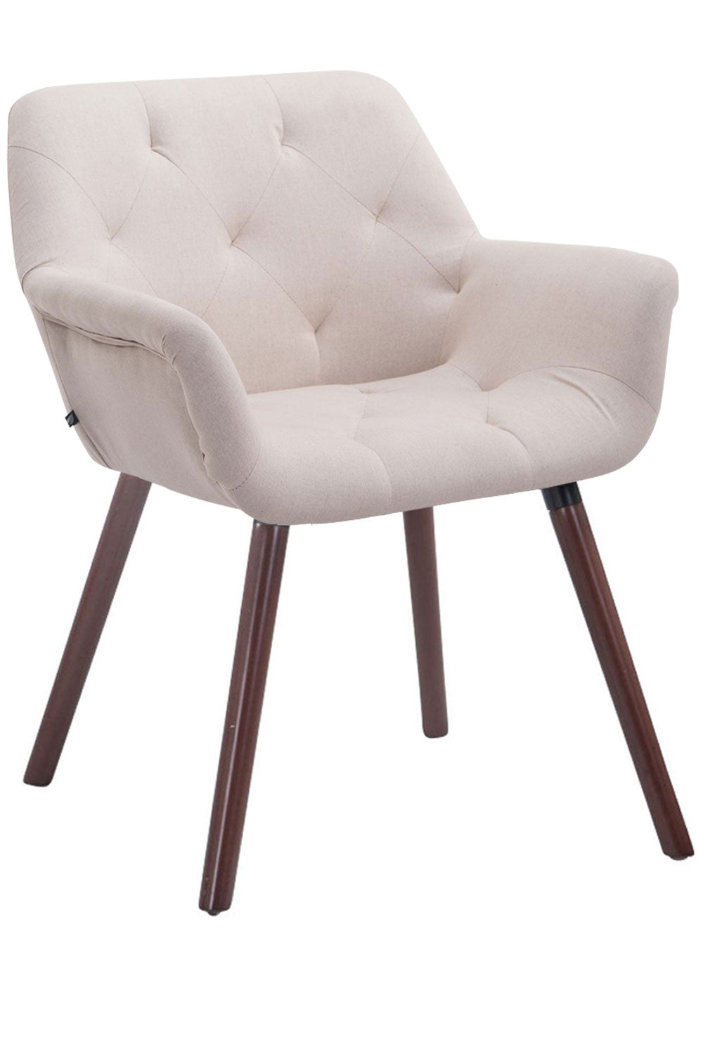 Bezoekersstoel CASSIDY Stof beige,walnoot beige