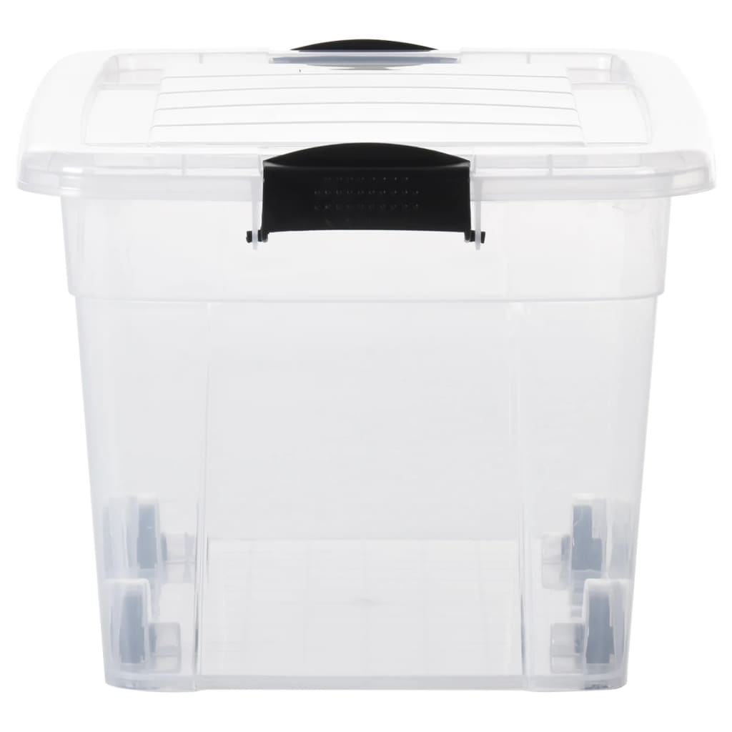 vidaXL Opbergboxen 2 st met wieltjes en deksels 40 L transparant