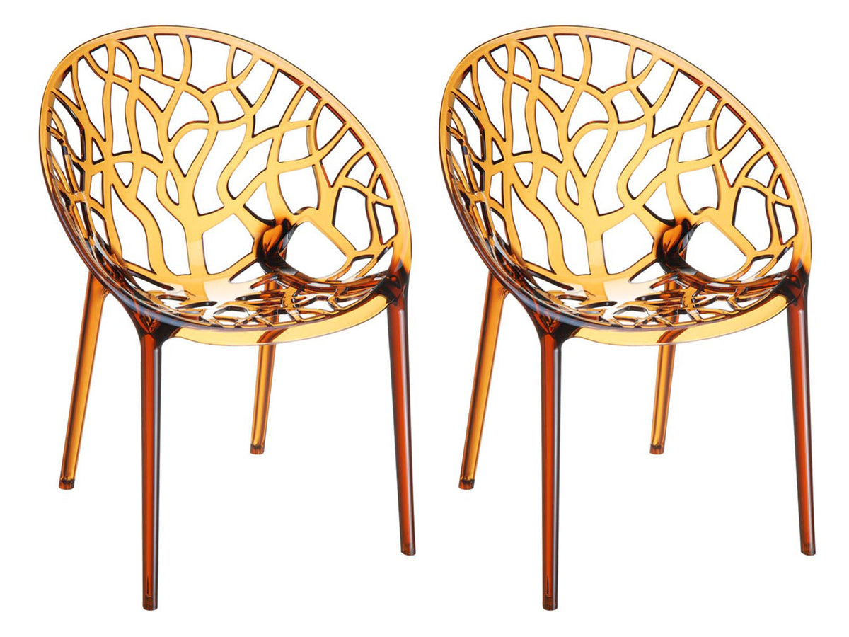 2er SET stapelstoel CRYSTAL barnsteen bernstein