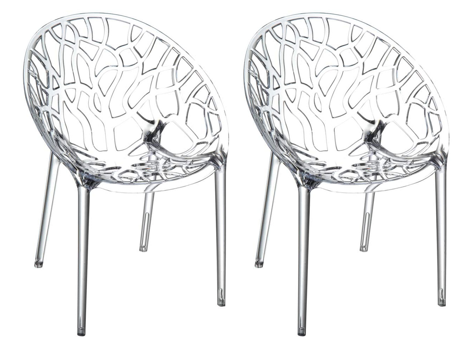 2er SET stapelstoel CRYSTAL transparant transparent