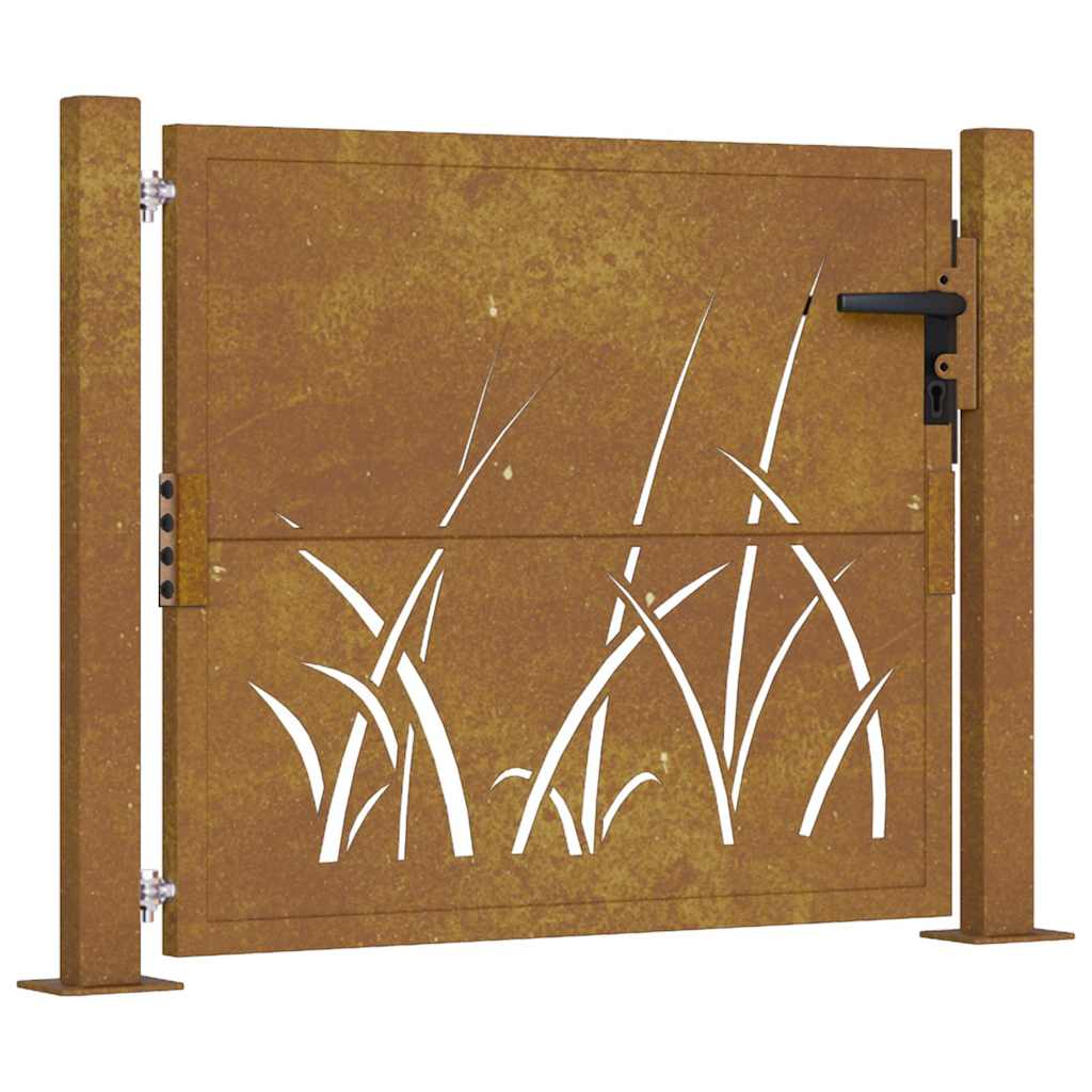 vidaXL Poort grasontwerp 105x130 cm cortenstaal