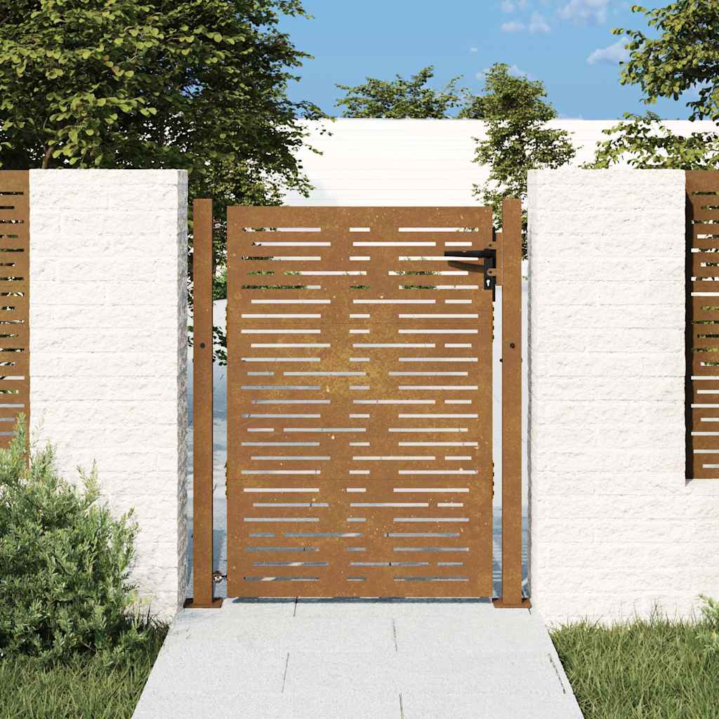 vidaXL Poort 105x105 cm vierkant cortenstaal