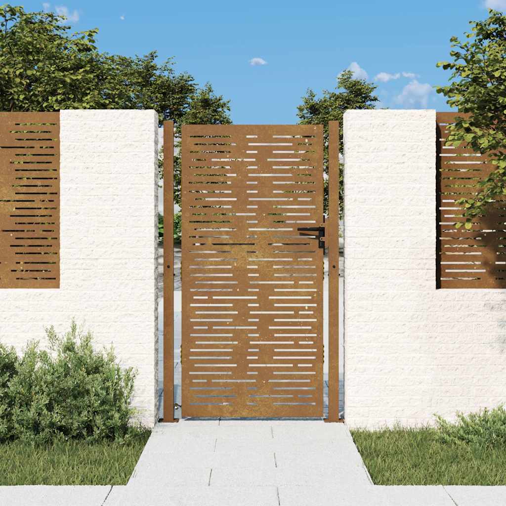 vidaXL Poort 105x105 cm vierkant cortenstaal