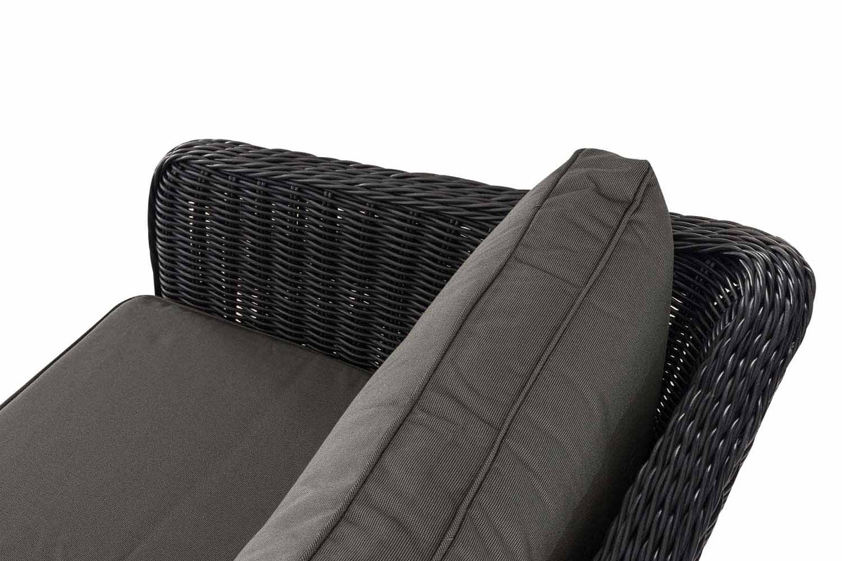 Hoek loungeset Skara 5mm rond Polyrattan - zwart antraciet,45 cm (Donkergrijs) anthrazit