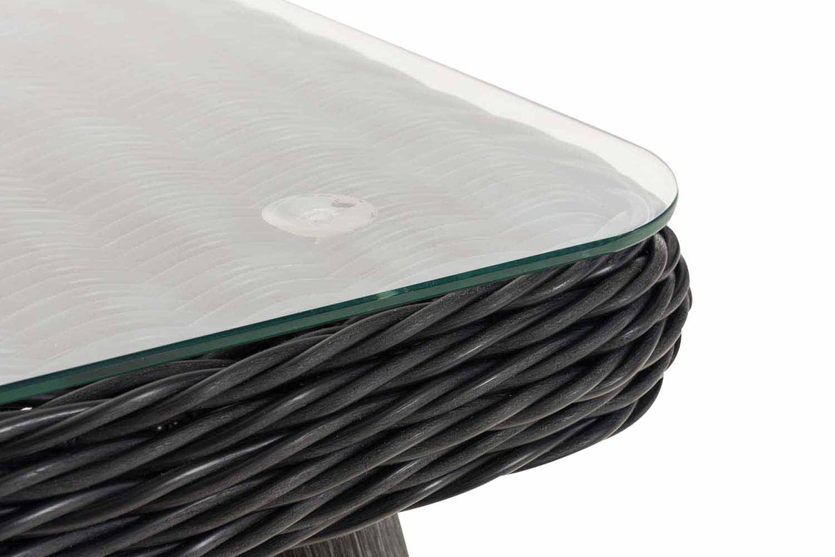 Hoek loungeset Skara 5mm rond Polyrattan - zwart antraciet,45 cm (Donkergrijs) anthrazit