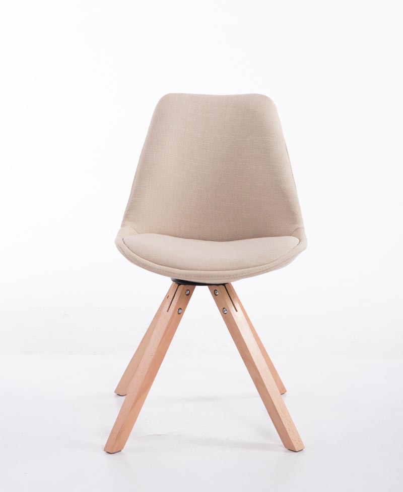 Bezoekersstoel Toulouse Vierkant frame Stof creme,natura creme