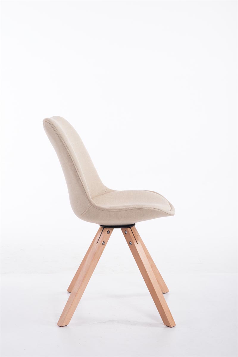 Bezoekersstoel Toulouse Vierkant frame Stof creme,natura creme