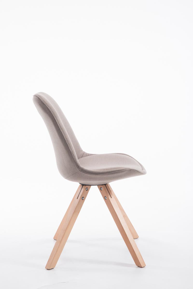 Bezoekersstoel Toulouse Vierkant frame Stof taupe,natura taupe