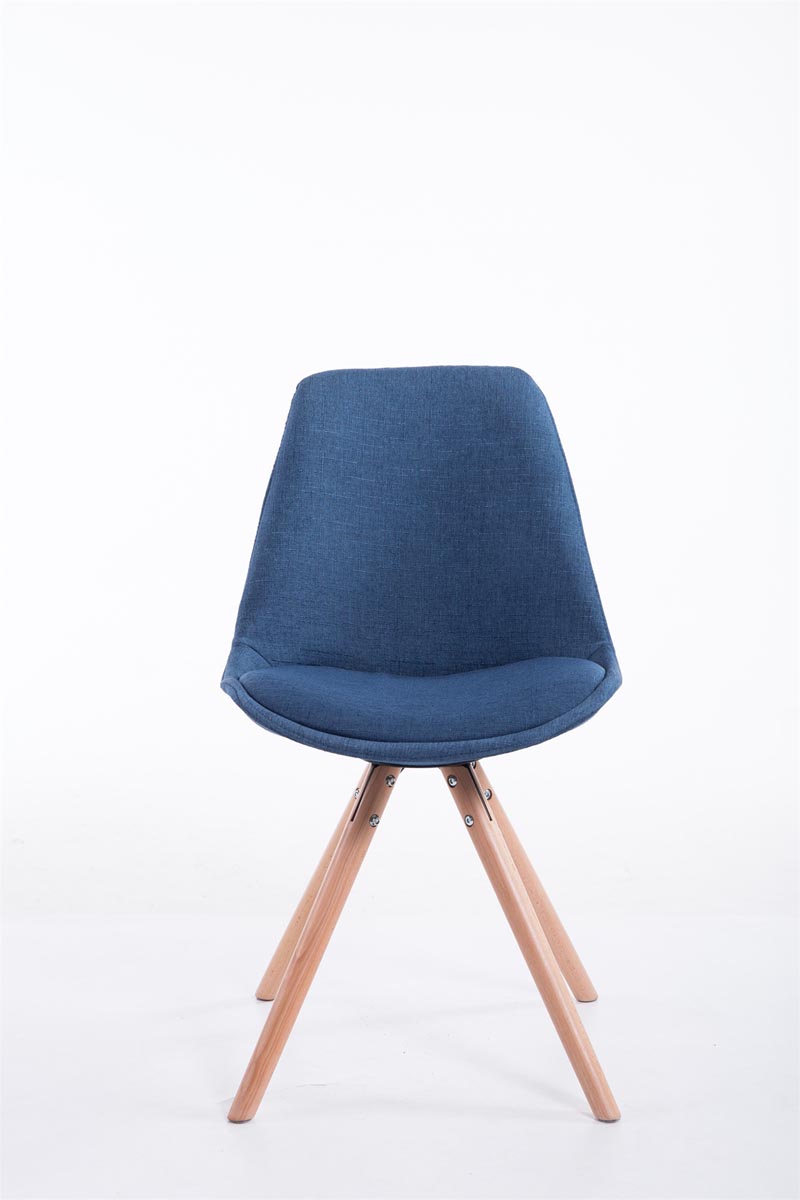 Eetkamerstoel Toulouse Rond frame Stof blauw,natura blau