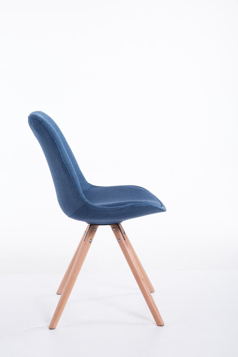 Eetkamerstoel Toulouse Rond frame Stof blauw,natura blau