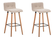 Set van 2 barkrukken Lincoln Stof natura,creme creme