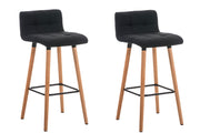 Set van 2 barkrukken Lincoln Stof natura,zwart schwarz