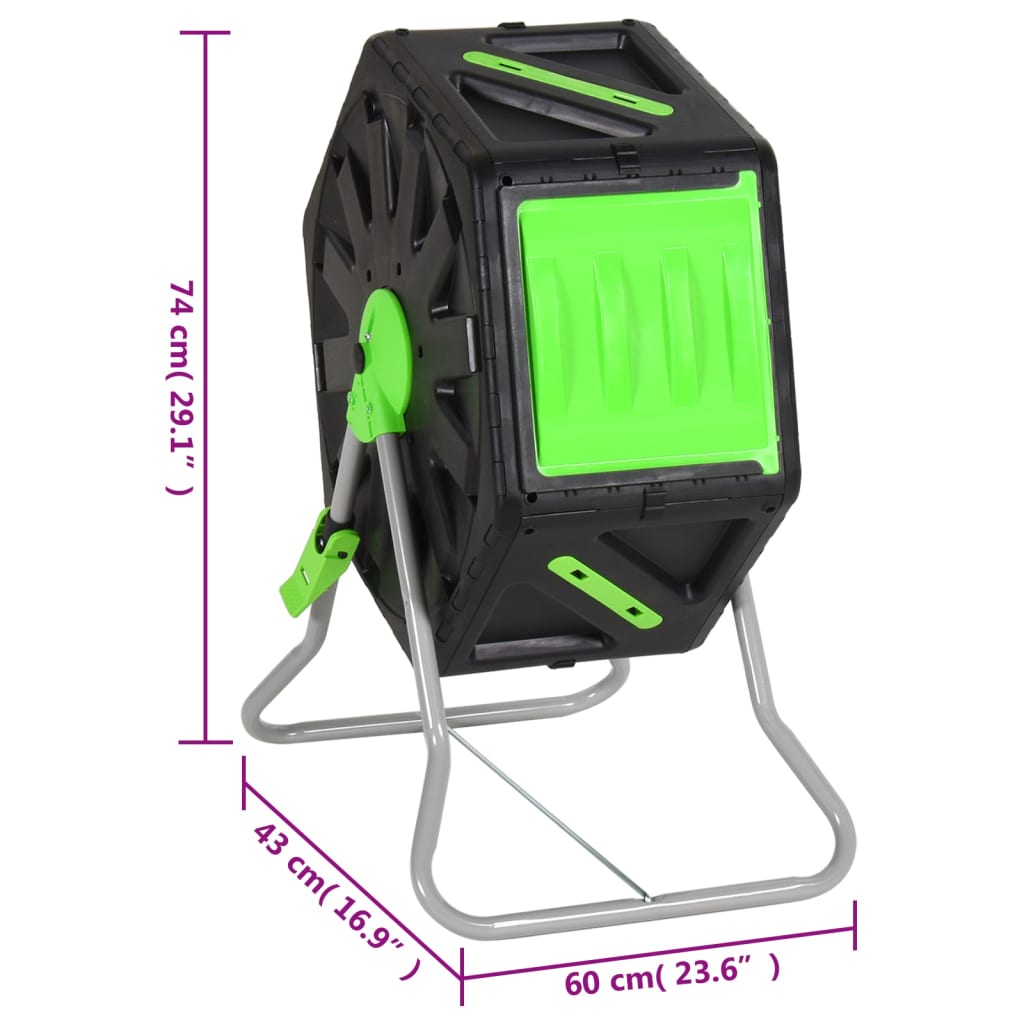 vidaXL Composteertrommel 105 L 60x58x74 cm polypropeen