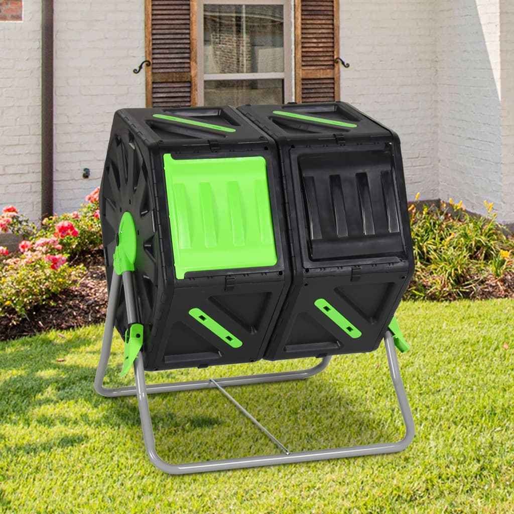 vidaXL Composteertrommel 105 L 60x58x74 cm polypropeen