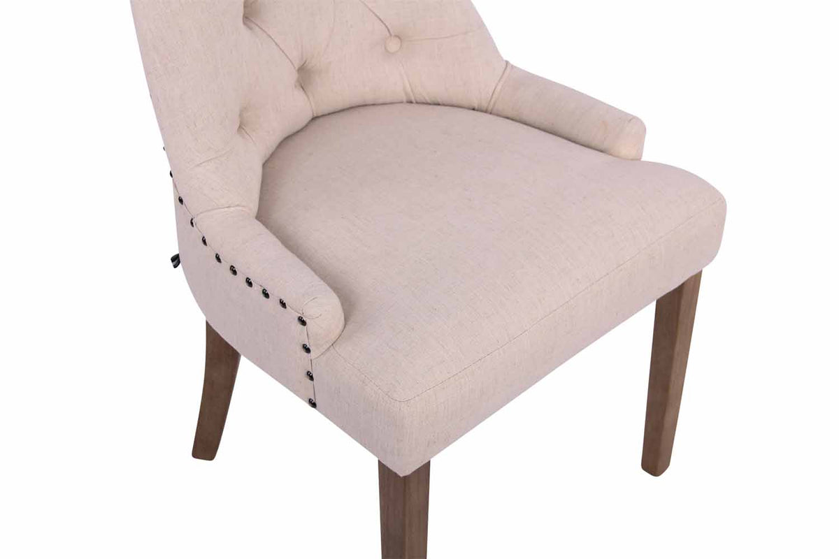 Eetkamerstoel Aberdeen stof creme,antiek licht creme