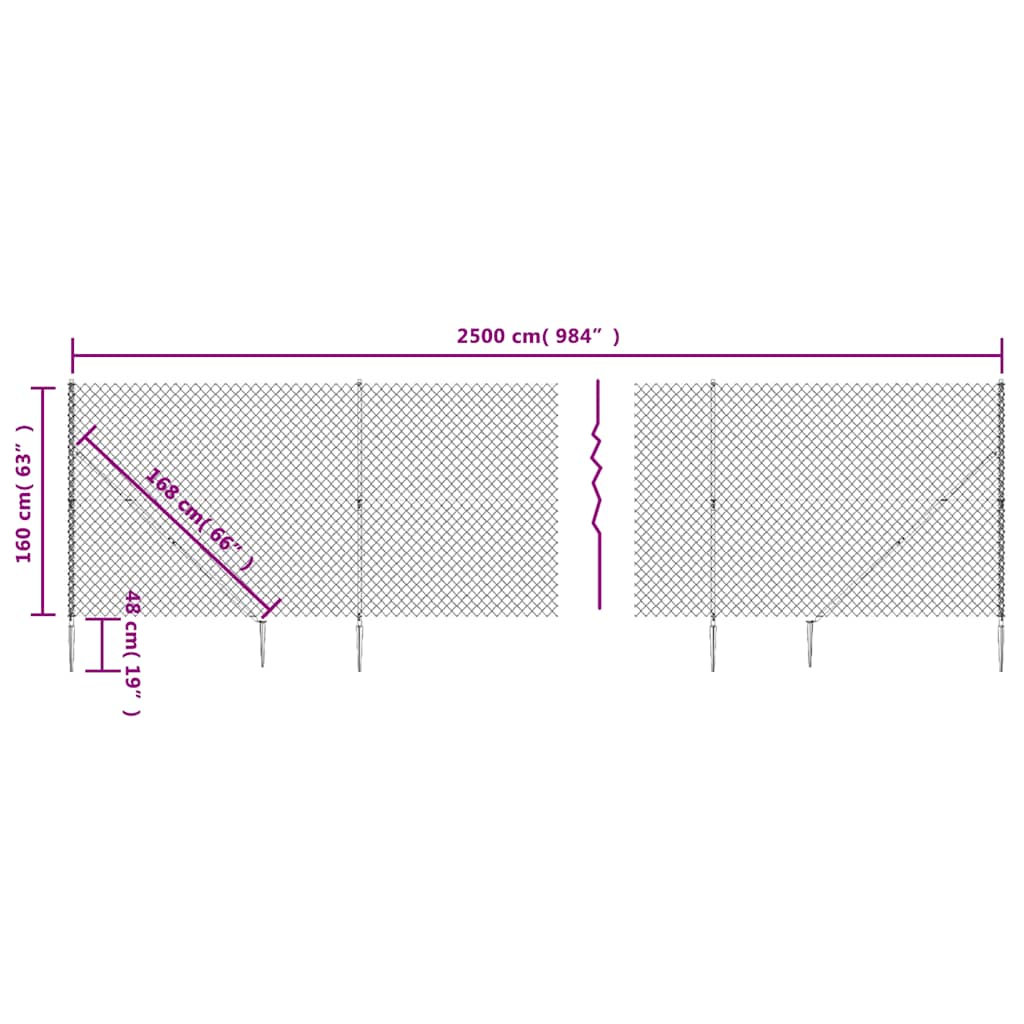 vidaXL Gaashek met grondankers 1x10 m groen