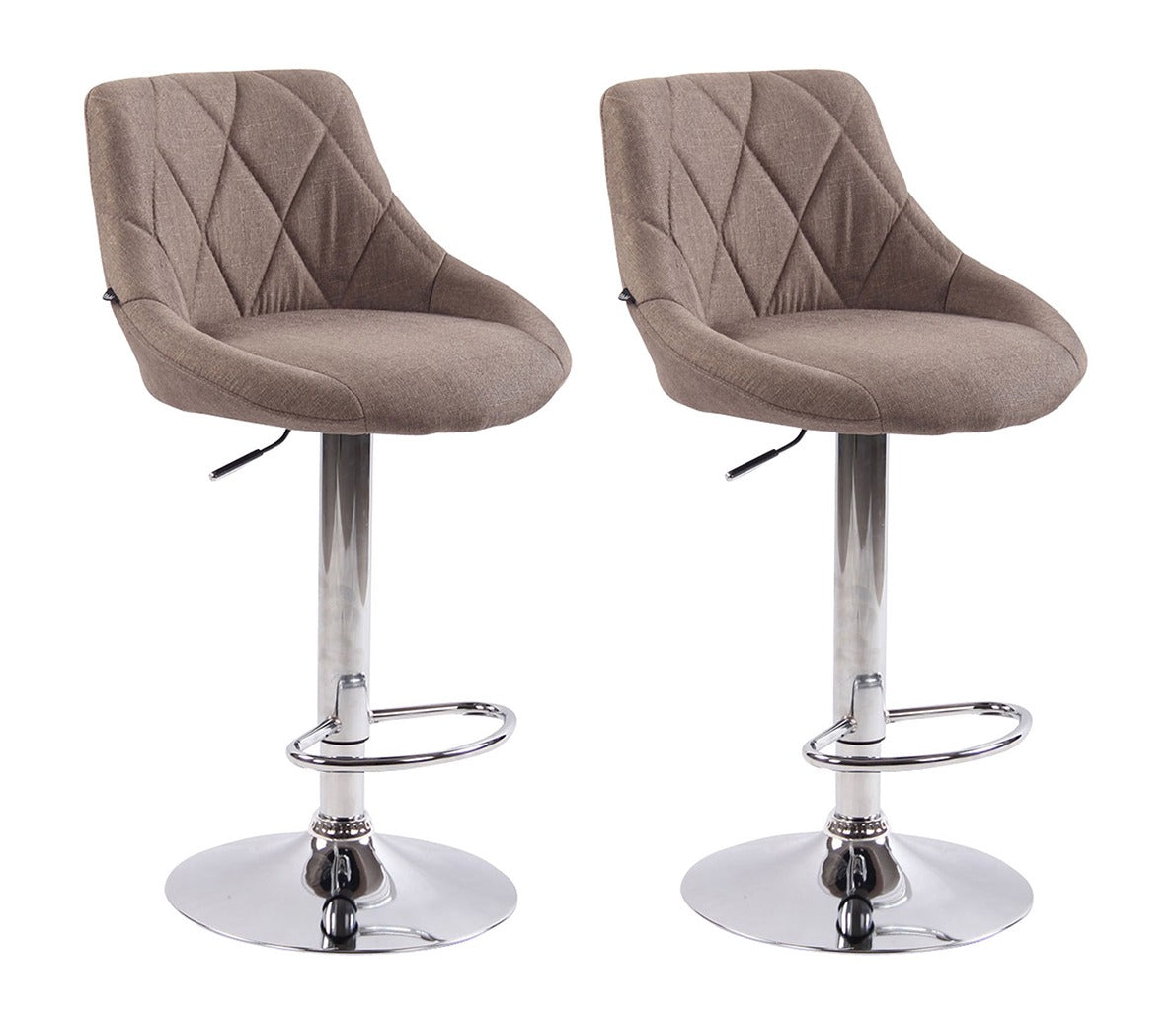 Set van 2 barkrukken Lazio Stof taupe taupe
