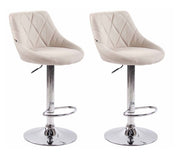 Set van 2 barkrukken Lazio Stof creme creme