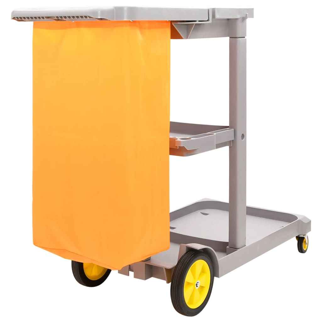 vidaXL Schoonmaakwagen 3-laags met afneembare zak PP oxford stof