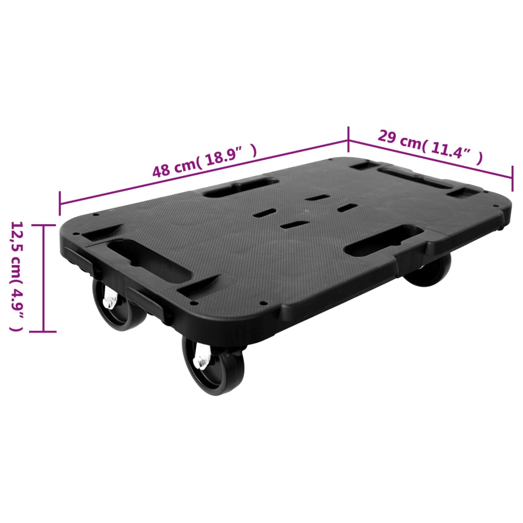 vidaXL Transporttrolley 300 kg polypropeen zwart