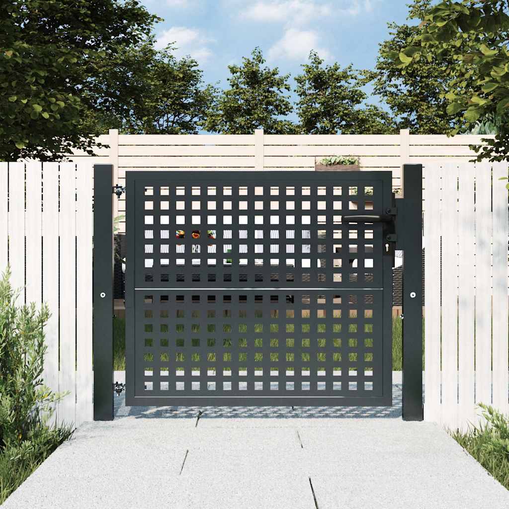 vidaXL Poort 300x150 cm staal antracietkleurig