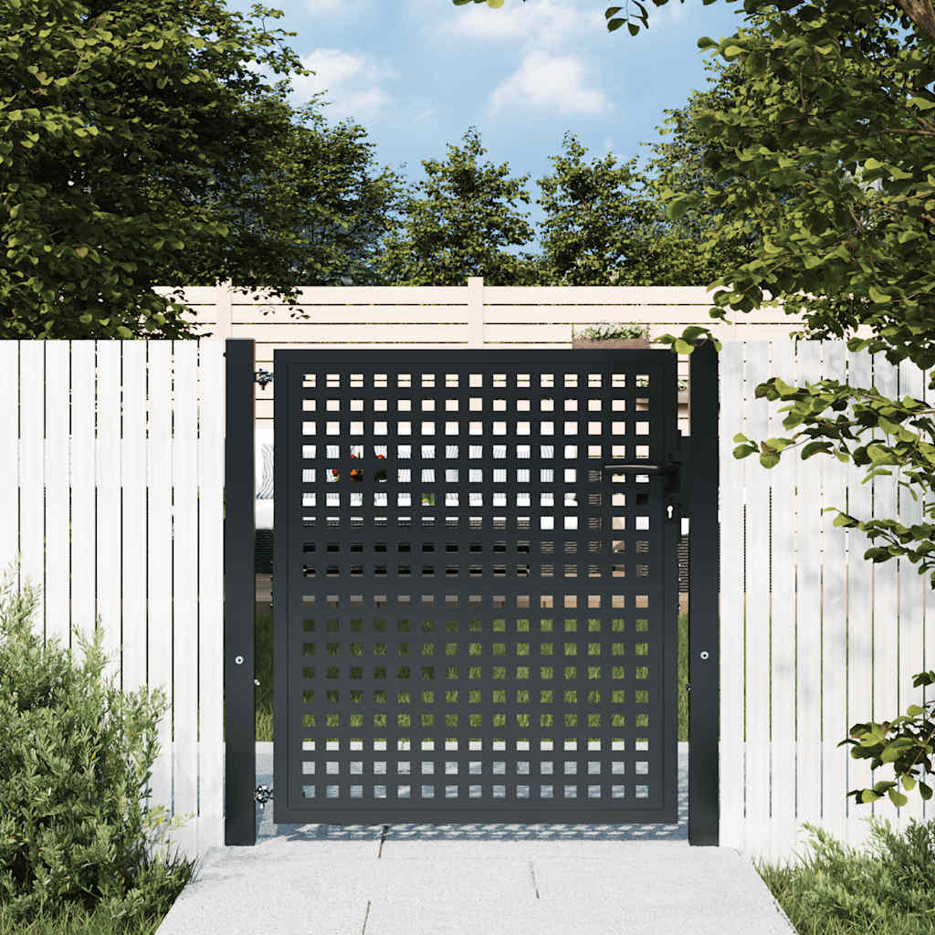vidaXL Poort 300x150 cm staal antracietkleurig