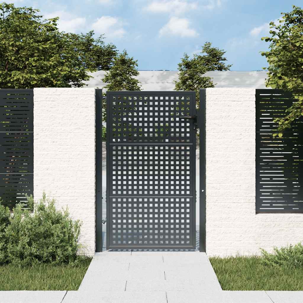 vidaXL Poort 300x150 cm staal antracietkleurig