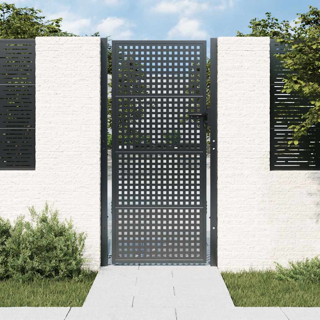 vidaXL Poort 300x150 cm staal antracietkleurig