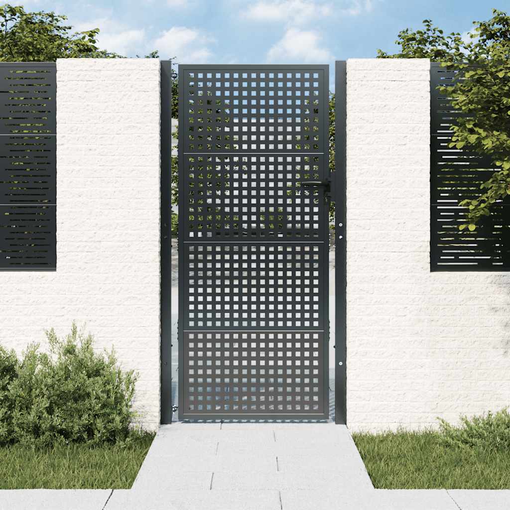 vidaXL Poort 300x150 cm staal antracietkleurig