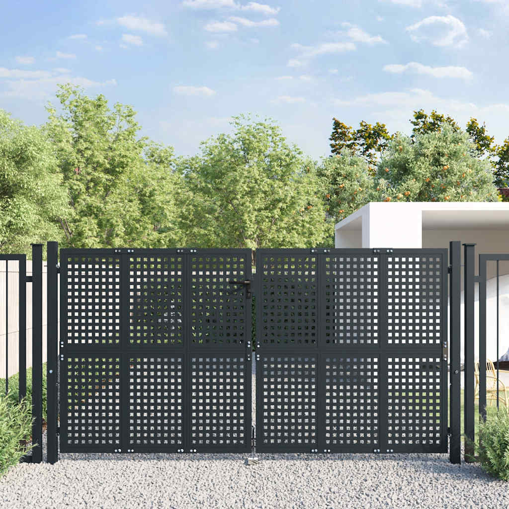 vidaXL Poort 300x150 cm staal antracietkleurig