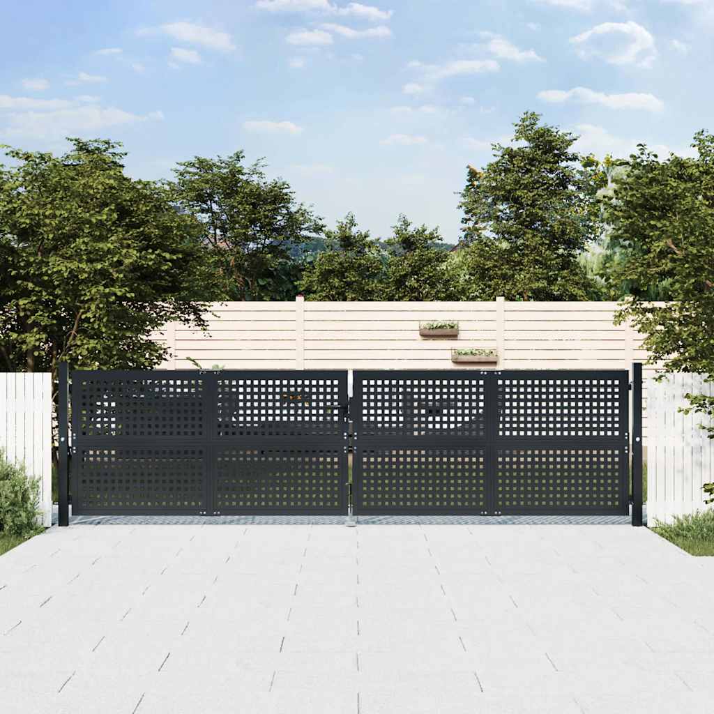 vidaXL Poort 300x150 cm staal antracietkleurig