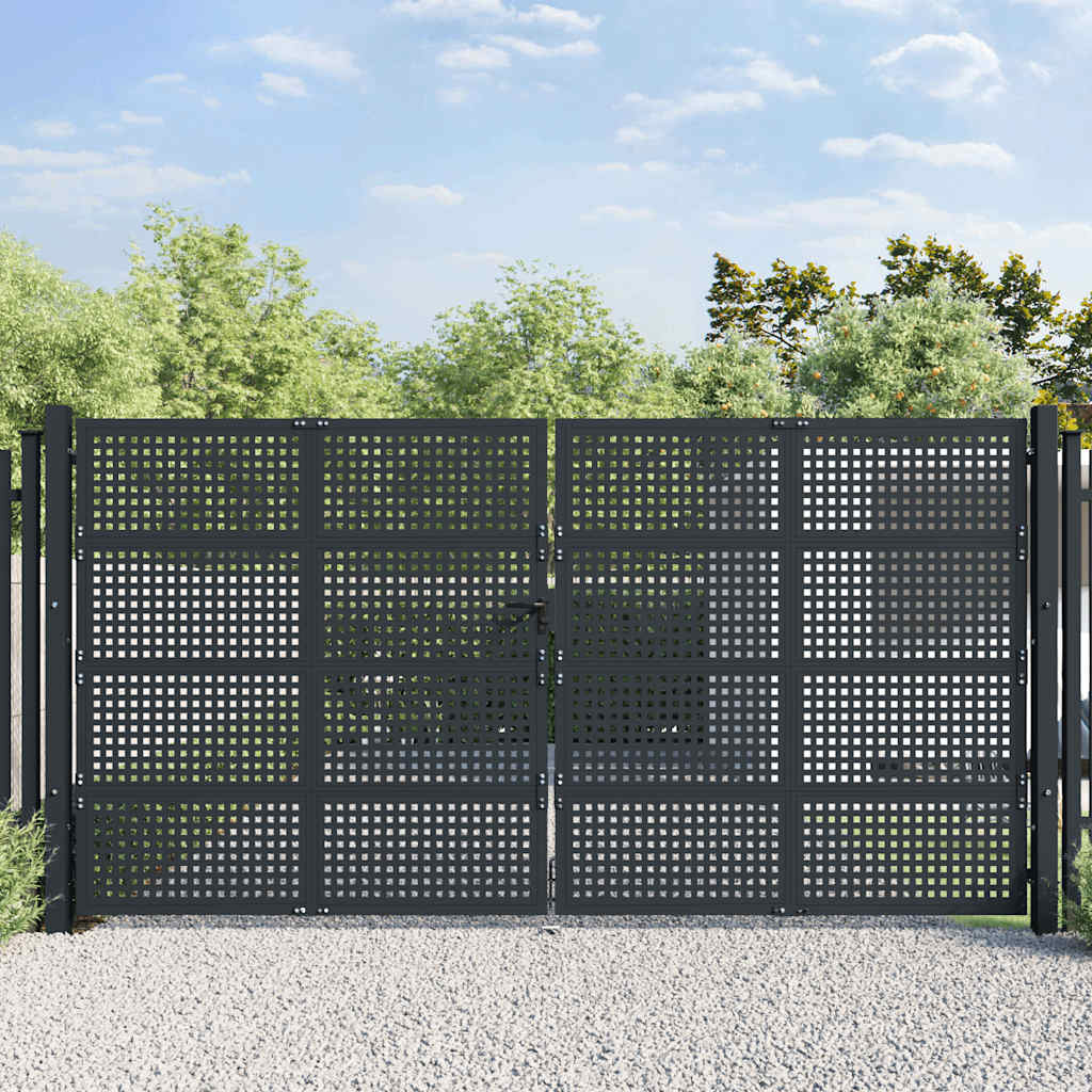 vidaXL Poort 300x150 cm staal antracietkleurig