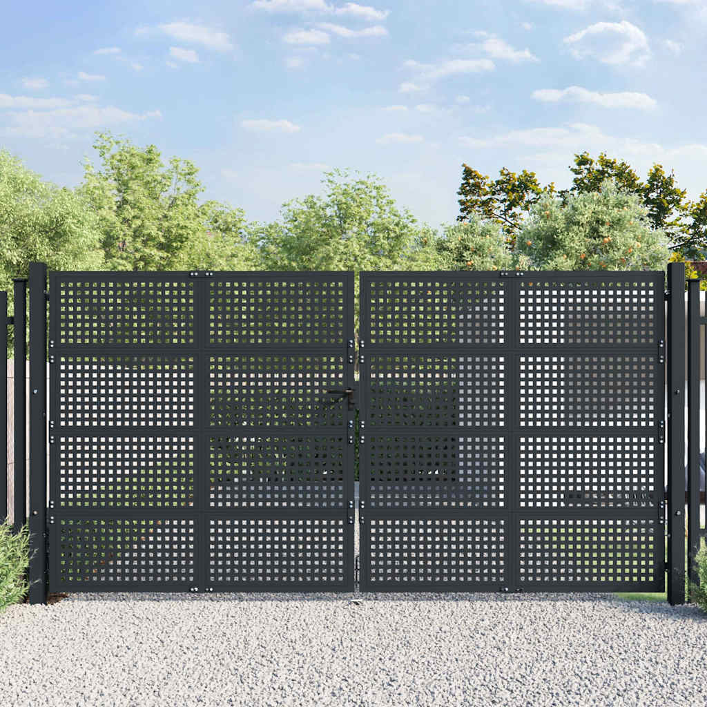 vidaXL Poort 300x150 cm staal antracietkleurig