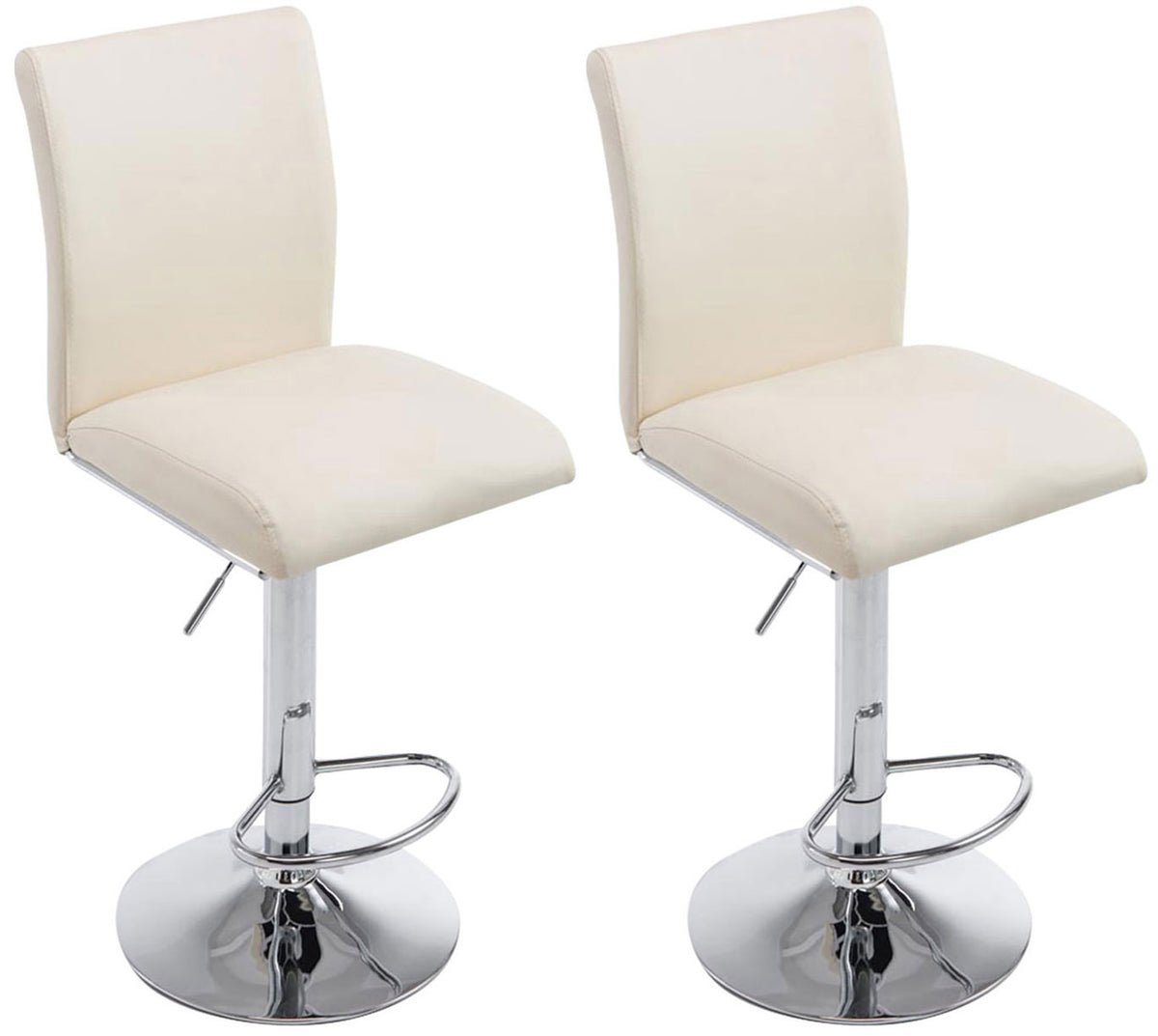 Set van 2 barkruk Keulen met kunstleer creme creme