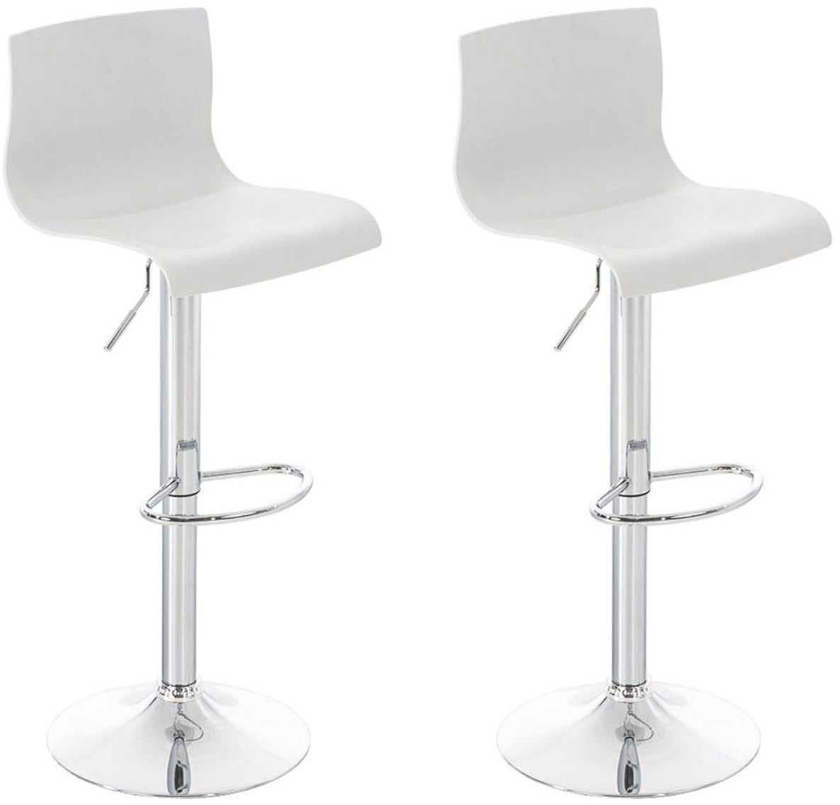 Set van 2 barkrukken Hover kunststof wit weiß