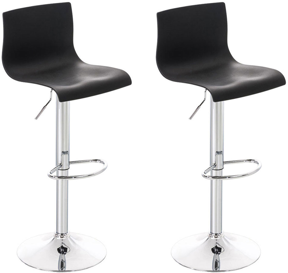 Set van 2 barkrukken Hover kunststof zwart schwarz