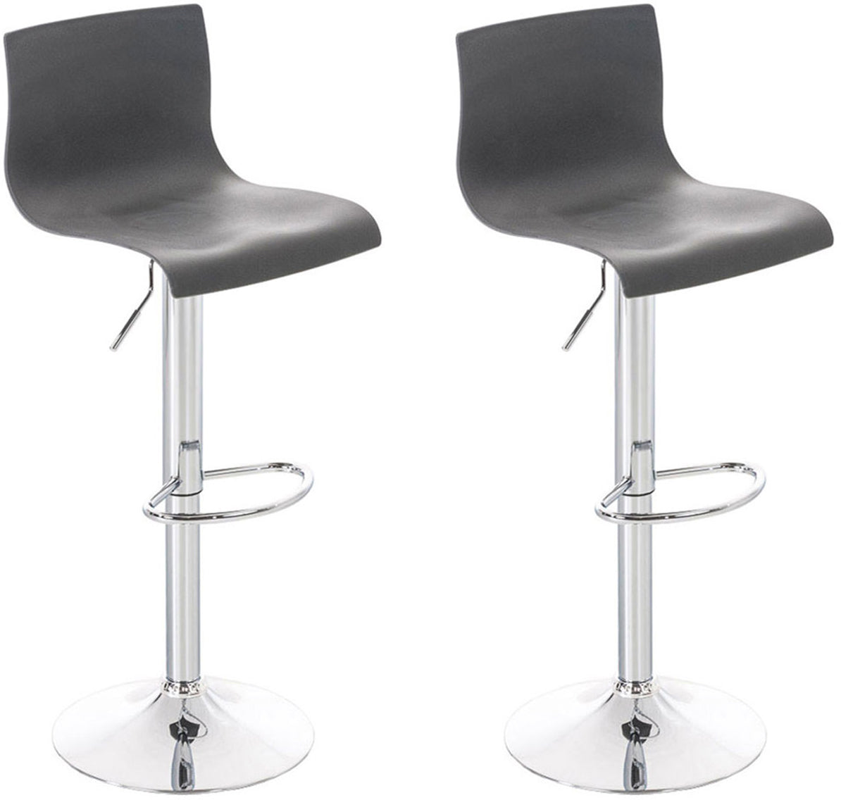 Set van 2 barkrukken Hover kunststof grijs grau