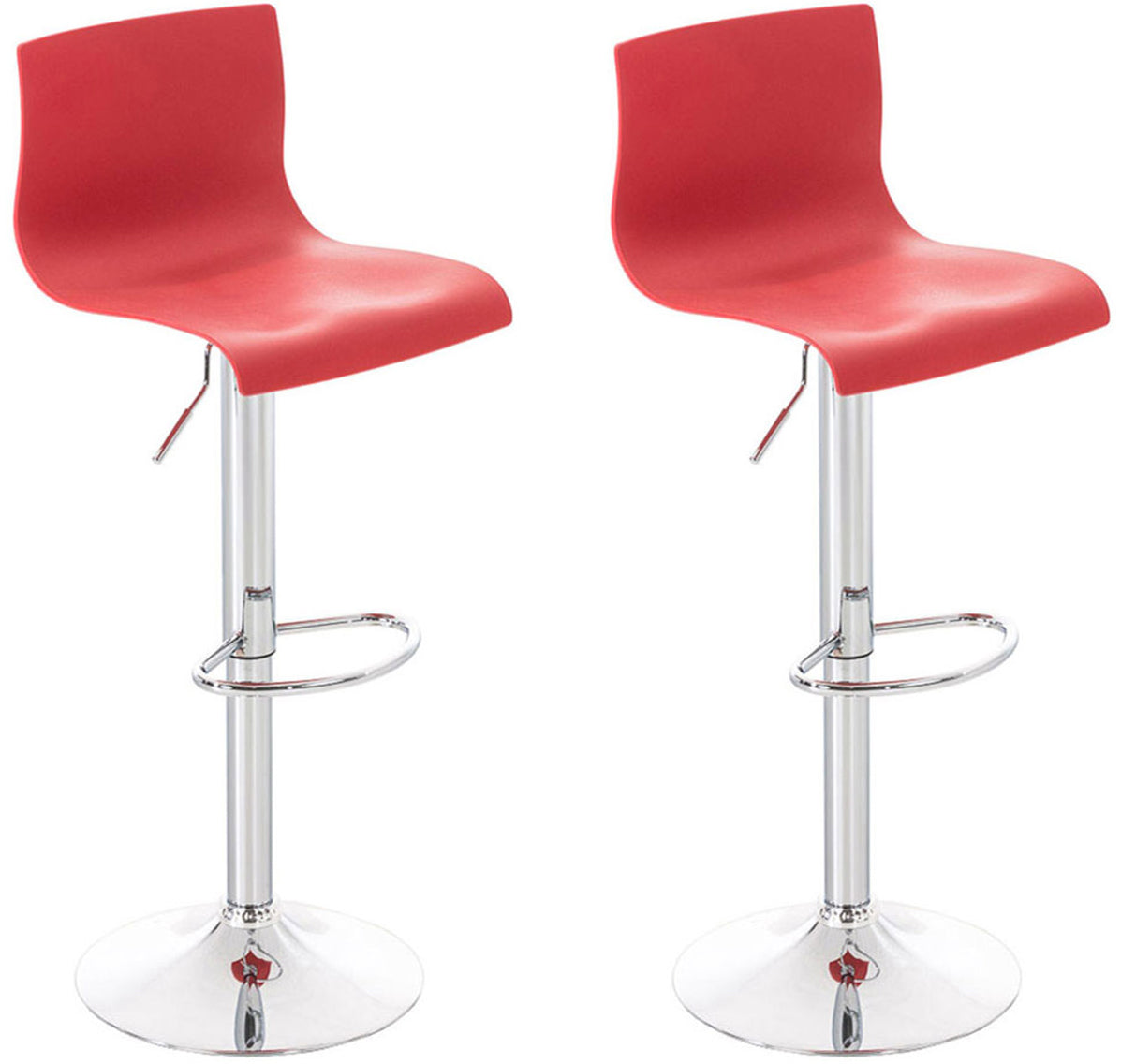 Set van 2 barkrukken Hover kunststof rood rot
