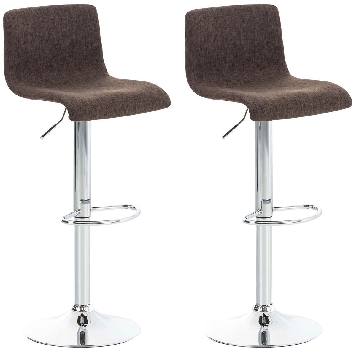 Set van 2 barkrukken Hover stof bruin,chroom braun
