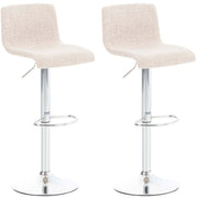 Set van 2 barkrukken Hover stof creme,chroom creme