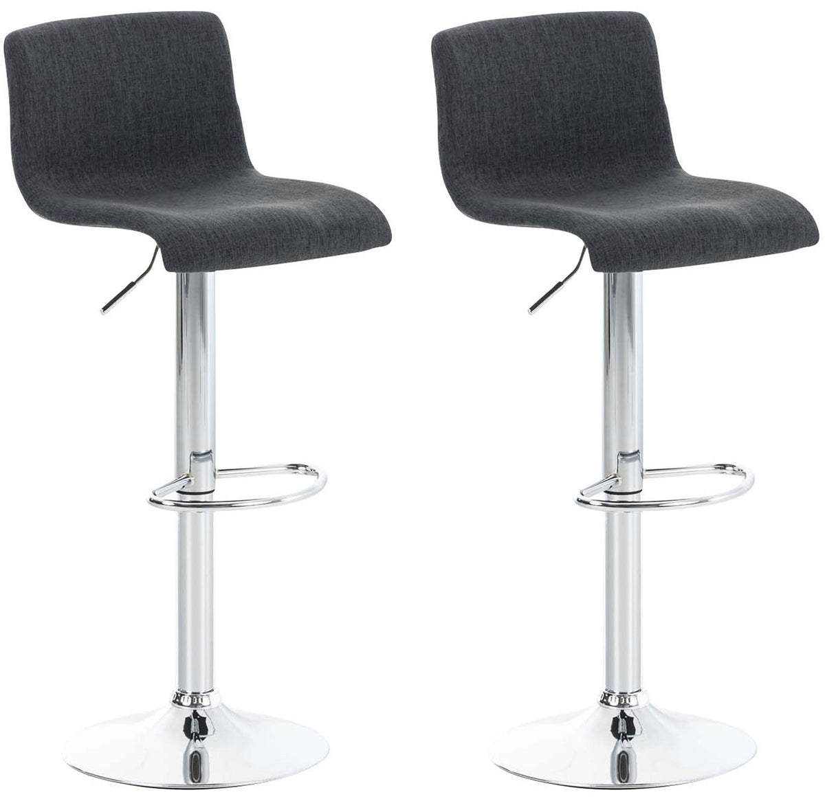 Set van 2 barkrukken Hover stof donkergrijs,chroom dunkelgrau