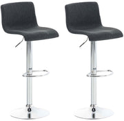 Set van 2 barkrukken Hover stof donkergrijs,chroom dunkelgrau