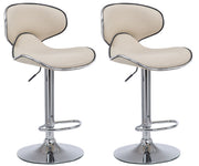 Set van 2 barkrukken Las Vegas kunstleer creme,chroom creme