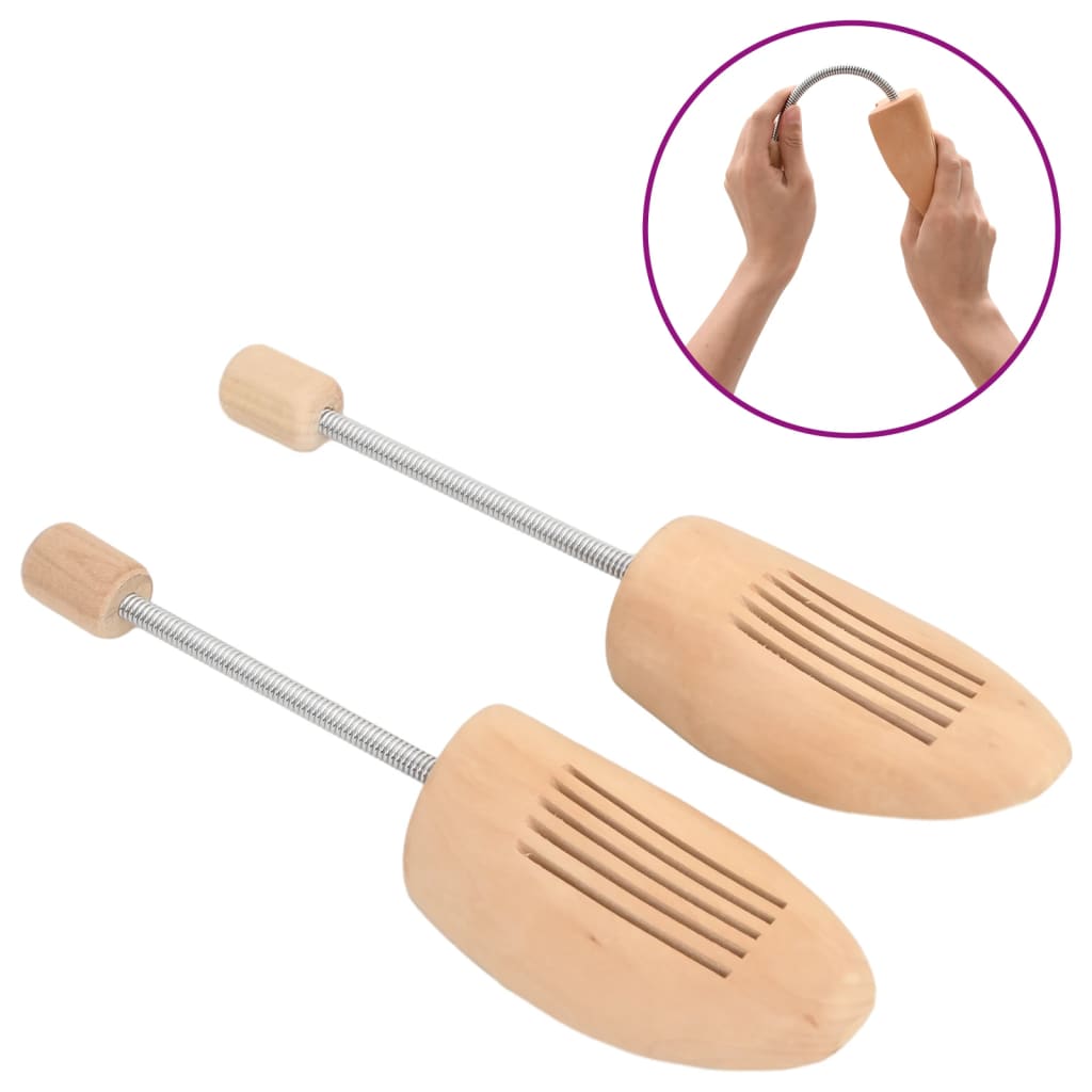 vidaXL Schoenspanners 2 paar EU maat 43-46 massief lotushout