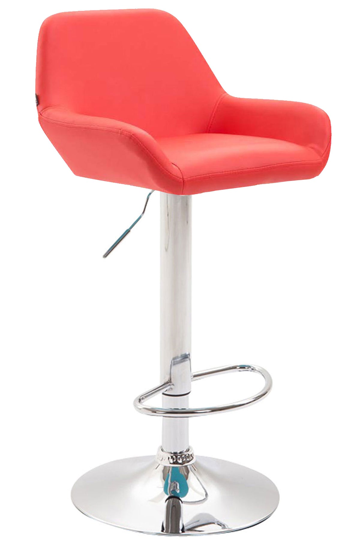 Barkruk Braga Kunstleer rood,chroom rot